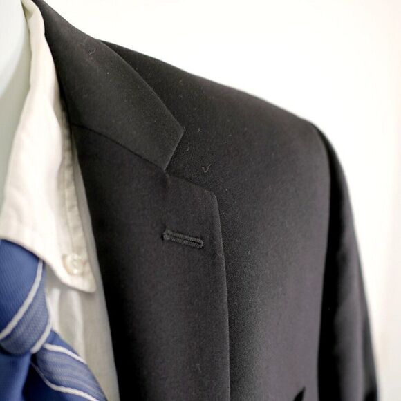 Calvin Klein Black Wool‎ 2 Button Blazer 42S - Picture 2 of 13